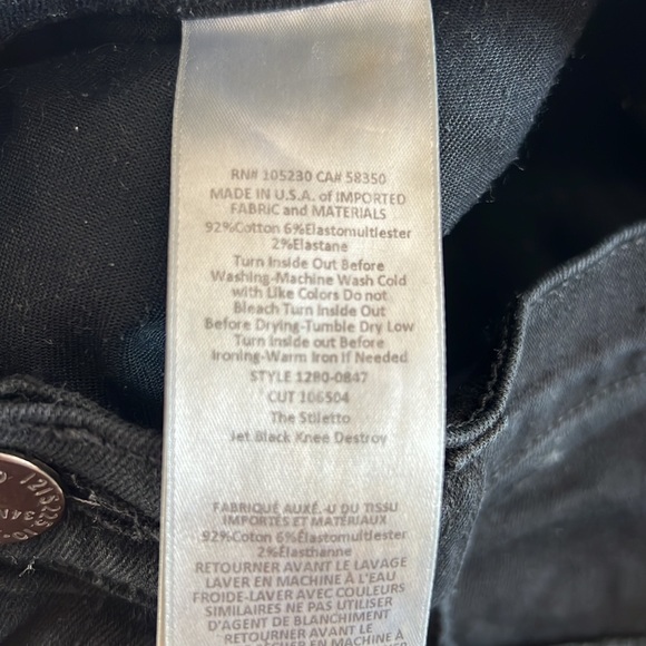 Current Elliot Mid Rise Skinny Jeans w/ Ripped Knees - Picture 4 of 5